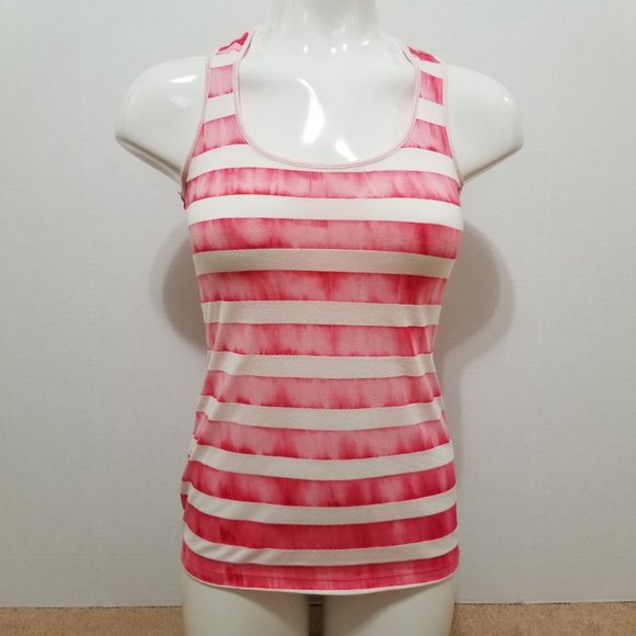 OP top Medium 7/9 strappy watercolor striped tank sleeveless summer - Picture 1 of 11